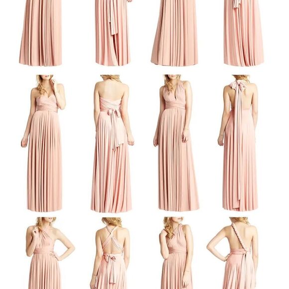 Two Birds Convertible Maxi Dress Mauve Pink - Picture 2 of 9